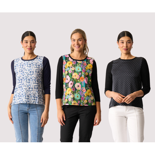 Memo Relaxed Fit Contrast Top