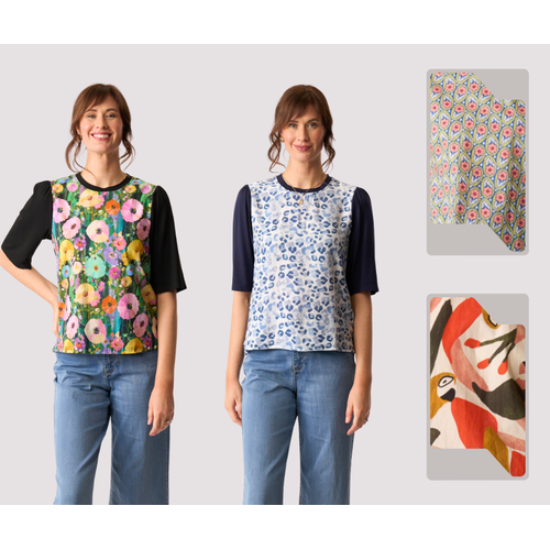 Memo Combo Elbow Sleeve Top