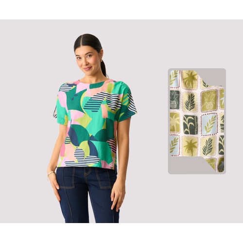 Foil Step Hem Top