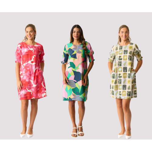 Foil Shirr The Cuff Dress